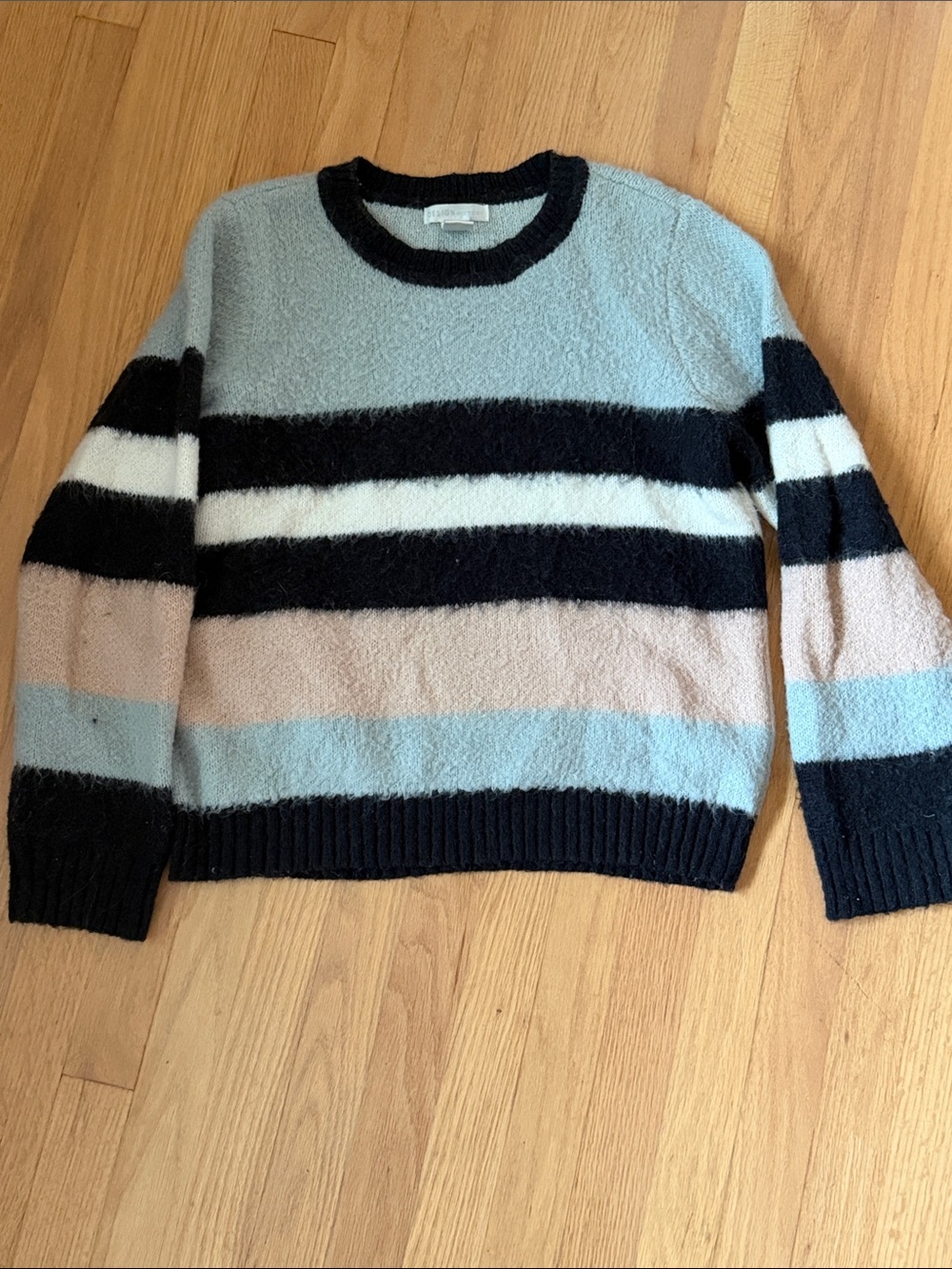 Design History Striped Crewneck Sweater - Black, Light Blue, Cream, Tan